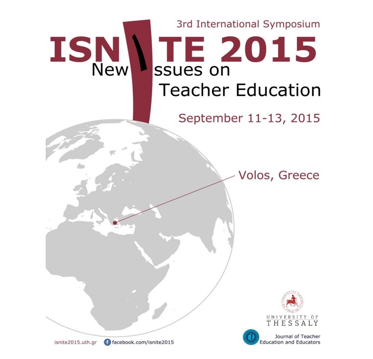 Συμμετοχή με ανακοίνωση στο 3th International Symposium ISNITE2015, New Issues on Teacher Education Volos, Greece